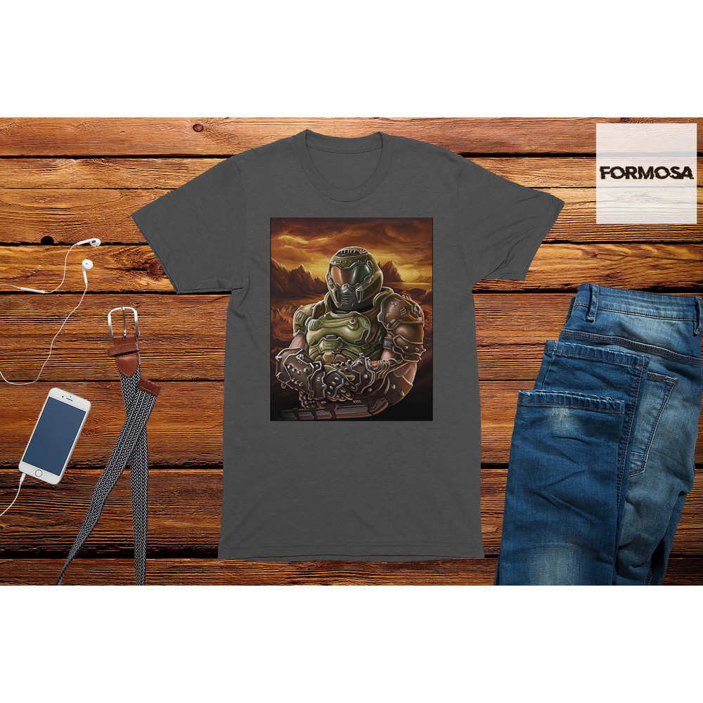 Doomguy Painting Adults Unisex Gaming T-Shirt, gaming t-shirt, gamer dad gift, retro gaming, video game tshirt, men's gaming t-shirt - 2.jpg