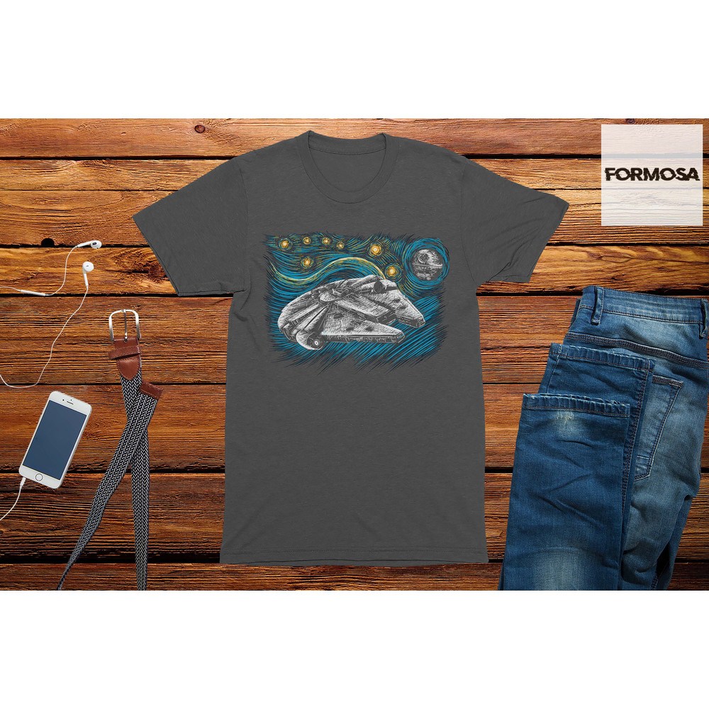 Falcon 77 Starry Night adults Space t-shirt mens Geek sci fi tshirt - 2.jpg