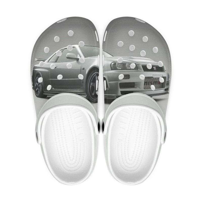 Nissan GTR clogs, looks like crocs shoes, slippers, flip flops Birthday gift Custom clogs for men, women and kids.jpg