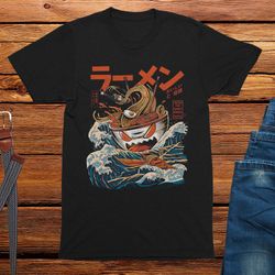 ramen noodles monster mens funny t-shirt, mens novelty t shirt