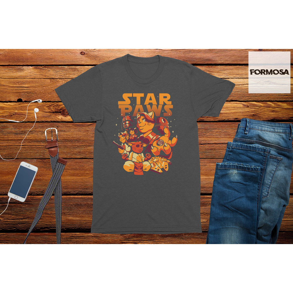 Star Paws T-Shirt Geek Gift For Men Funny Nerd Cat Lover Tshirt - 2.jpg