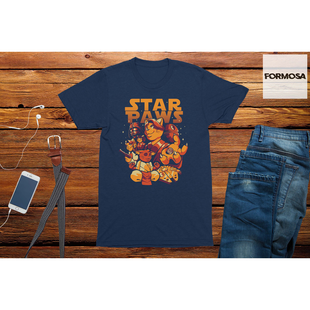 Star Paws T-Shirt Geek Gift For Men Funny Nerd Cat Lover Tshirt - 3.jpg