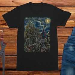 war god starry night geek t-shirt for men, nerd gift for him, gaming shirt