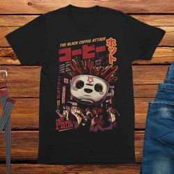 black coffee attack unisex adults t-shirt, mens shirt, fashion t-shirt, comedy t shirt,