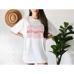 comfort colors red dress tee
