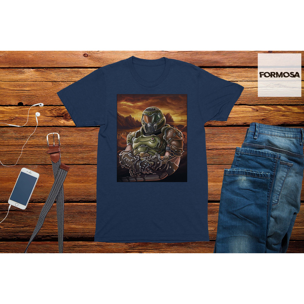 Doomguy Painting Adults Unisex Gaming T-Shirt, gaming t-shirt, gamer dad gift, retro gaming, video game tshirt, men's gaming t-shirt - 3.jpg