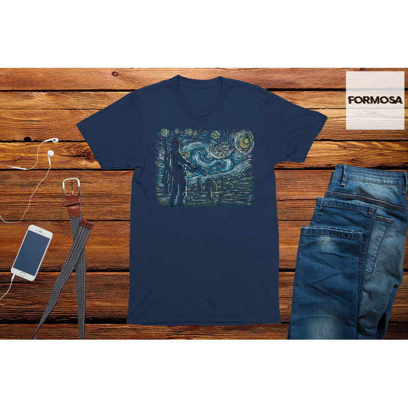 Starry Night Bounty Hunter adults geek t-shirt mens nerd sci fi tshirt - 3.jpg