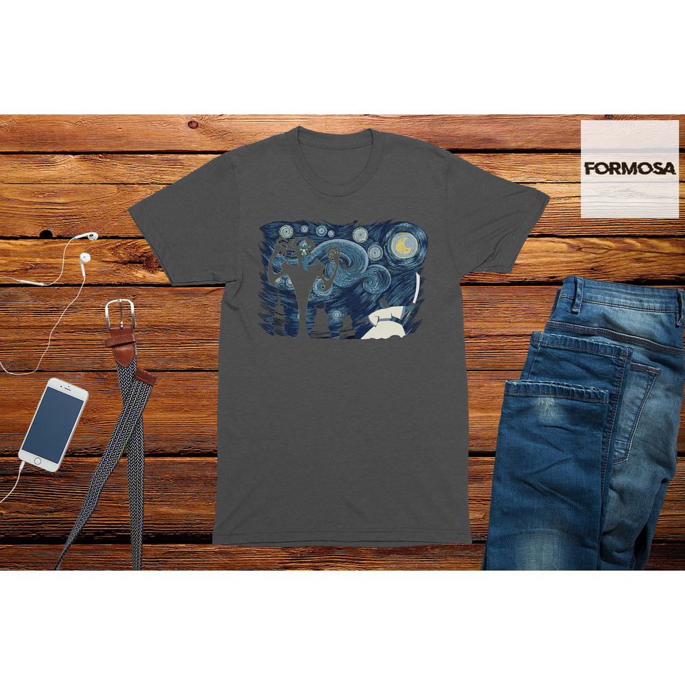 Starry Night Samurai Funny Anime T-Shirt Mens anime and gaming tshirt - 2.jpg