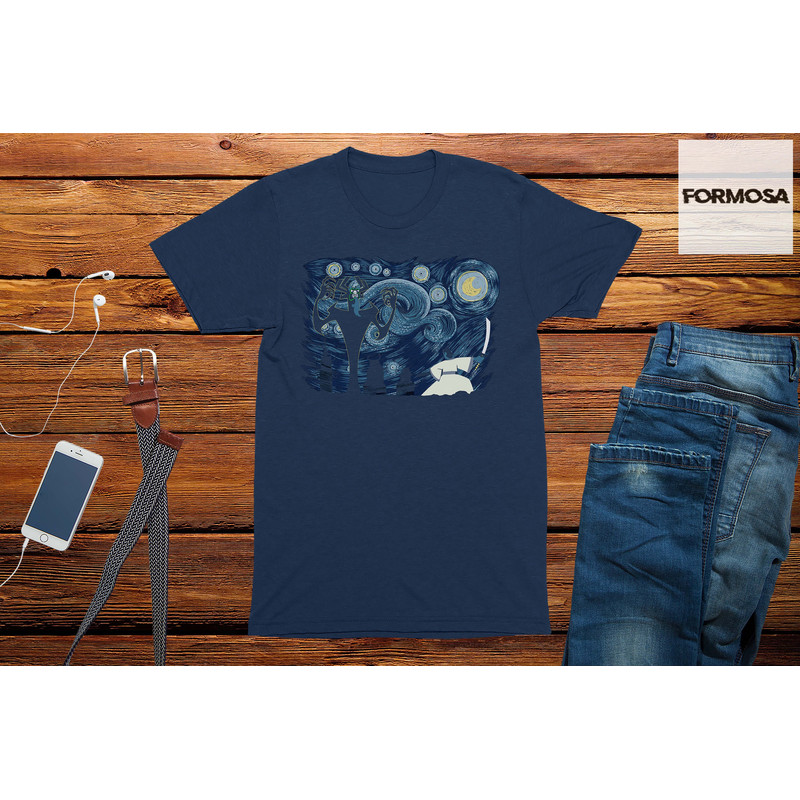 Starry Night Samurai Funny Anime T-Shirt Mens anime and gaming tshirt - 3.jpg