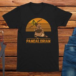 the pandalorian mens t-shirt funny tee shirts nerd sci fi graphic tee geek t-shirt