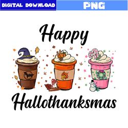 happy hallothanksma png, hallothanksma png, hallomas coffee png, christmas png, halloween png, cartoon png