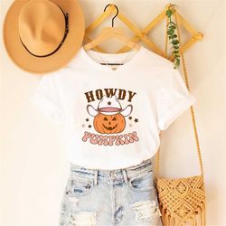 howdy pumpkin shirt, western halloween tee, howdy halloween shirt, country cowgirl halloween shirt, country halloween sh