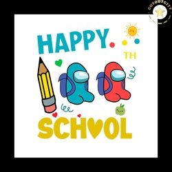 happy 100th school big yellow pencil svg png