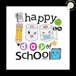 happy 100th day of school couple cute toilet paper blue book svg png