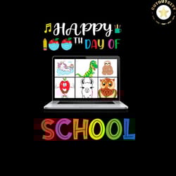 happy 100th day of online school animal class svg png