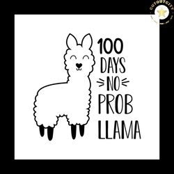 100 days no prob llama happy llama svg silhouette