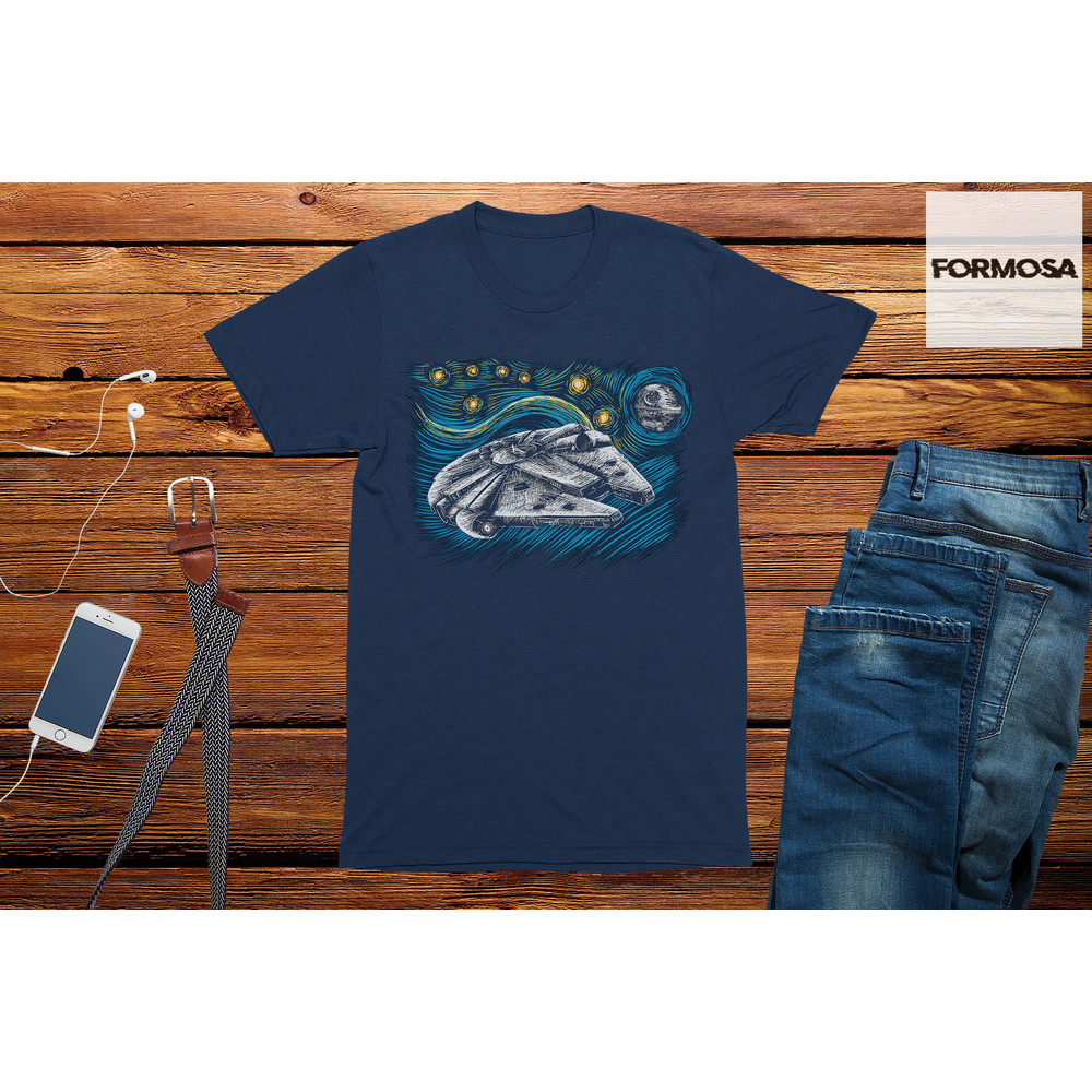 Falcon 77 Starry Night adults Space t-shirt mens Geek sci fi tshirt - 3.jpg