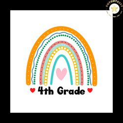 4th grade rainbow heart svg png