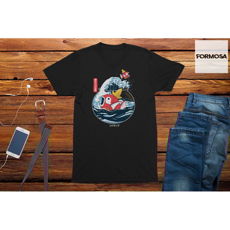 Magicarp Wave Adults Unisex T-Shirt, funny gamer gift, mens gaming t-shirt, I love anime, girls anime shirt, video game tshirt - 1.jpg