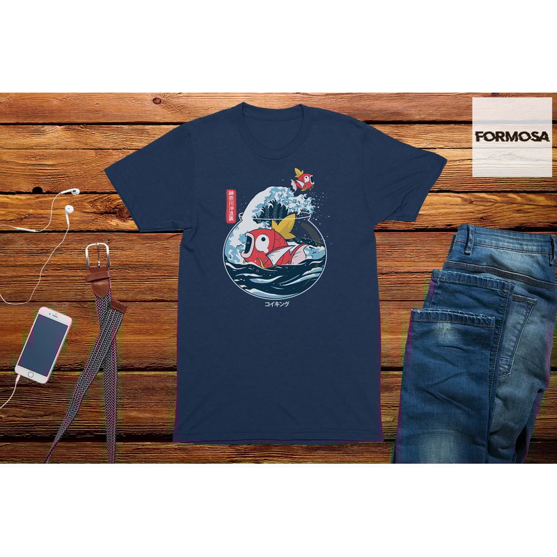 Magicarp Wave Adults Unisex T-Shirt, funny gamer gift, mens gaming t-shirt, I love anime, girls anime shirt, video game tshirt - 3.jpg