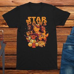 star paws t-shirt geek gift for men funny nerd cat lover tshirt