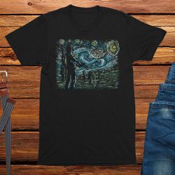 starry night bounty hunter adults geek t-shirt mens nerd sci fi tshirt