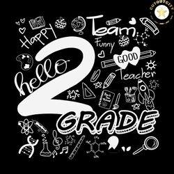 hello second grade school things svg silhouette