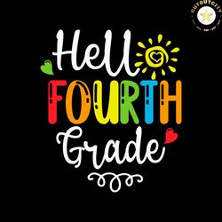 hello fourth grade sun heart svg png
