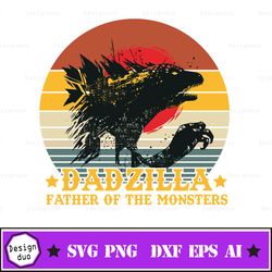 dadzilla father of the monsters vintage t svg design for sale