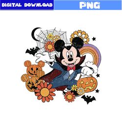 Halloween Floral Png, Halloween Micky Mouse Png, Mickey Mouse Png, Mickey Png, Halloween Png, Png Digital File