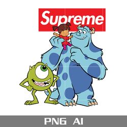 monsters, inc supreme png, supreme logo png, monsters, inc png, cartoon supreme png, ai digital file