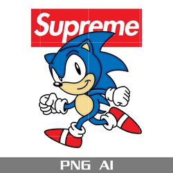 sonic supreme png, supreme logo png, sonic png, cartoon supreme png, ai digital file