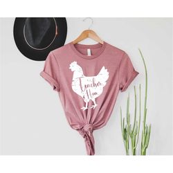 teacher hen shirt, chicken party shirt, funny chicken shirt, hen do tops, women's chicken shirt, teacher chicken tee, te