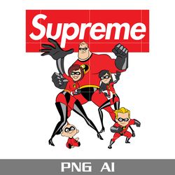 incredibles supreme png, supreme logo png, super family png, cartoon supreme png, ai digital file