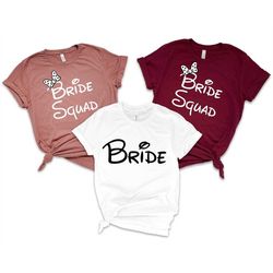 disney bride shirt, disney bachelorette shirts, disney bachelorette party shirts, disney bride squad shirts, bridal show