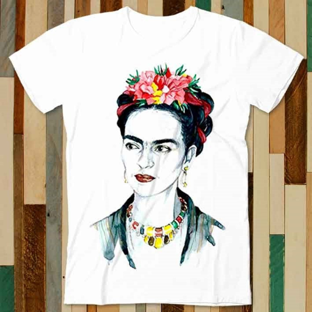Frida Kahlo Art Drawing Flower T Shirt Adult Unisex Men Women Retro Design Tee Vintage Top A4947 - 1.jpg