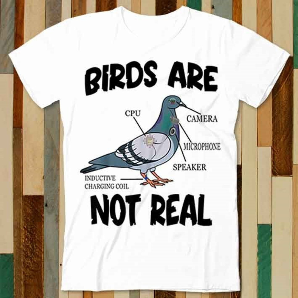 Pigeon Birds Are Not Real Funny Bird Spies Conspiracy Theory T Shirt Adult Unisex Men Women Retro Design Tee Vintage Top A4906 - 1.jpg