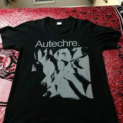 autechre tshirt vintage faded black mens tshirt size usa unisex heavy cotton