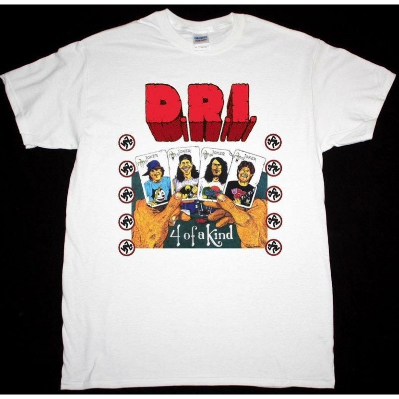 D R I FOUR OF A Kind White T-shirt Dirty Rotten Imbeciles Crossover Thrash Men's Tshirt Size USA Unisex - 1.jpg
