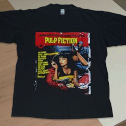 vintage 90s pulp fiction 1994 american black comedy crime mens tshirt size usa unisex heavy cotton