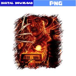halloween freddy krueger png, freddy krueger png, halloween png, horror movie png, cartoon png, png digital file
