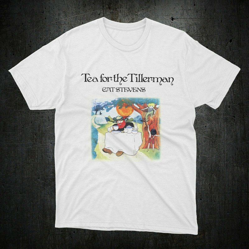 Cat Stevens Tea for Tillerman Music Legend White T Shirt Men's Tshirt Size USA Unisex Heavy Cotton - 1.jpg