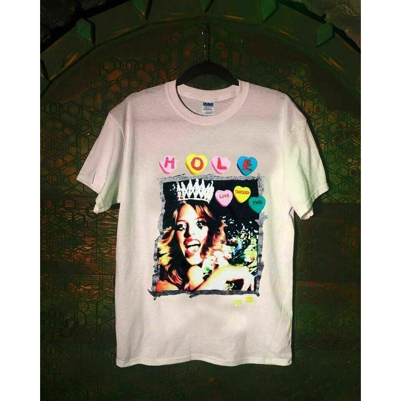 Courtney Love Hole 1994 White Men's Tshirt Size USA Unisex Heavy Cotton - 1.jpg