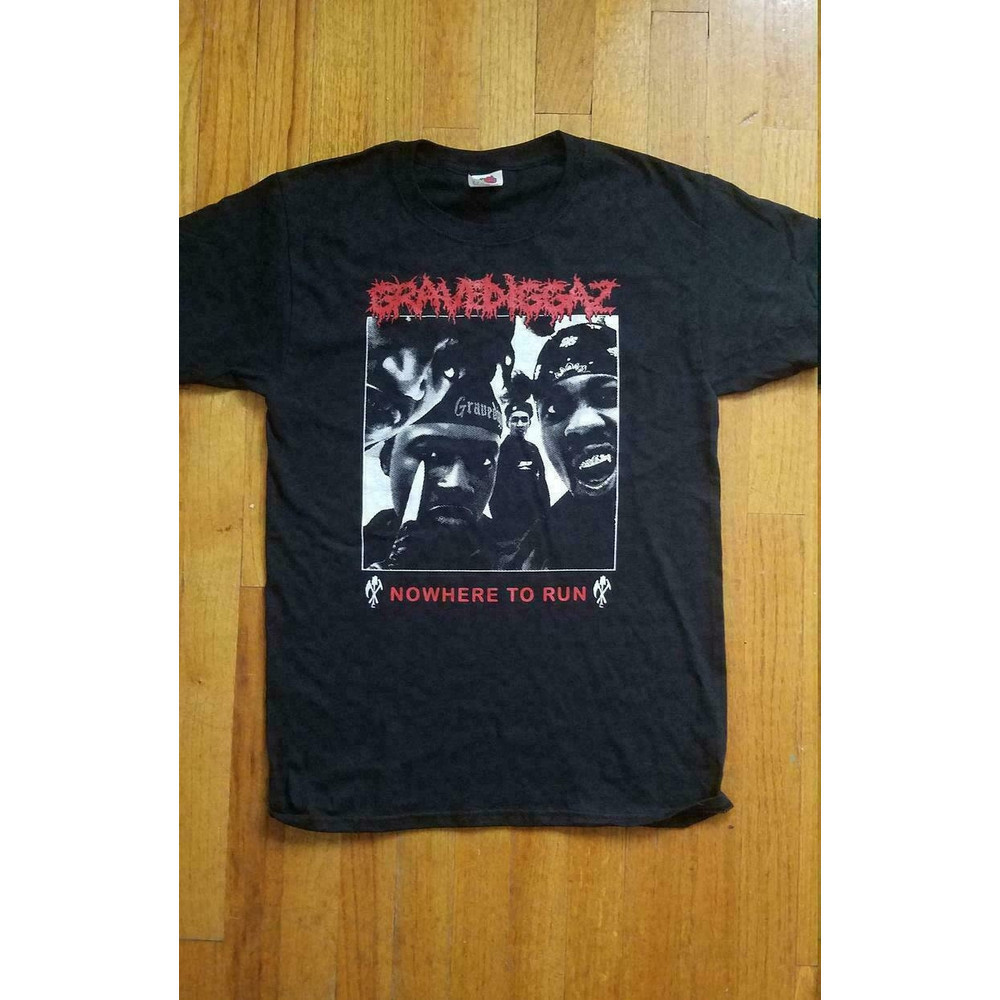 Gravediggaz Nowhere to Run 90s Hip Hop Men's Tshirt Size USA Unisex Heavy Cotton - 1.jpg
