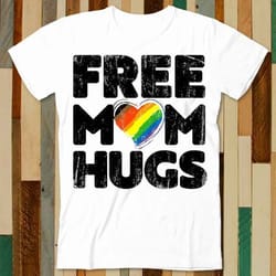 free mom hugs inclusive pride lgbtqia t shirt adult unisex men women retro design tee vintage top a4732