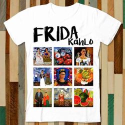 frida kahlo artworks paints collage t shirt adult unisex men women retro design tee vintage top a4946