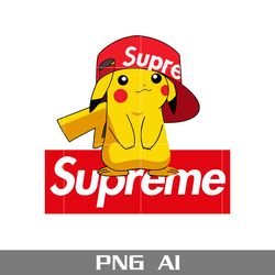 pikachu supreme png, supreme brand logo png, pikachu png, cartoon supreme png , ai digital file