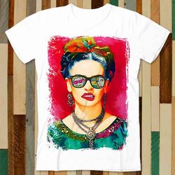 frida kahlo pink watercolor lips bite tee popart t shirt adult unisex men women retro design tee vintage top a4949