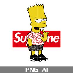 supreme bart simpson png, supreme logo png, bart simpson png, cartoon supreme png, ai digital file