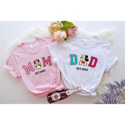 disney mom and dad shirts, mickey dad shirt, minnie mom shirt, disney family vacation shirt, new mom disney shirts, new